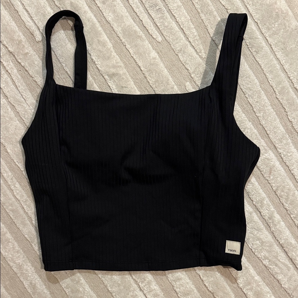 Vuori Black Ribbed Camisole Top